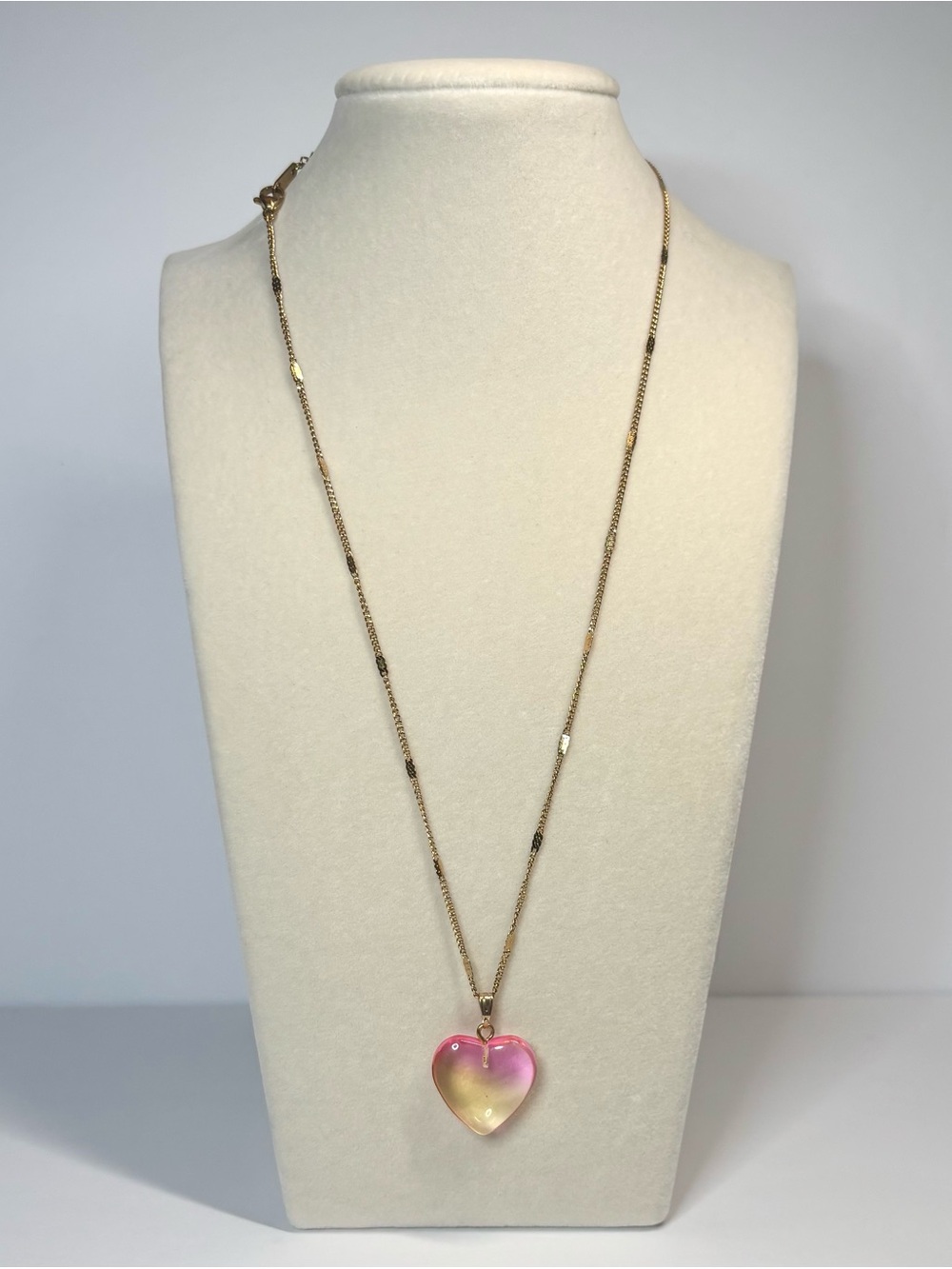 Sunrise glass heart pendant necklace